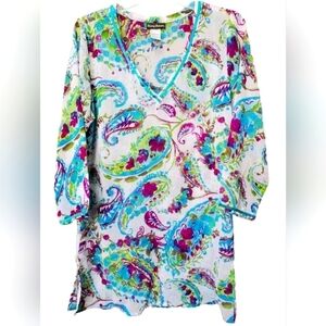🌺Tommy Bahama Sheer Paisley Swim Cover Up Small🌴